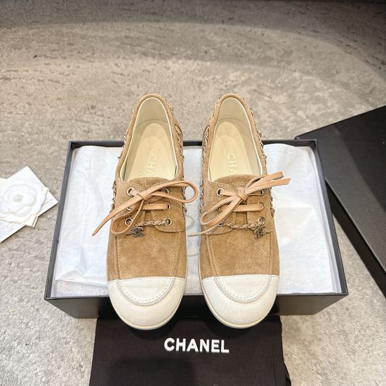 Chanel Colorblock Suede Soft Sole Loafer Shoes