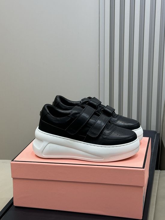 Acne Studios Height Increasing Velcro White Leather Casual Shoes