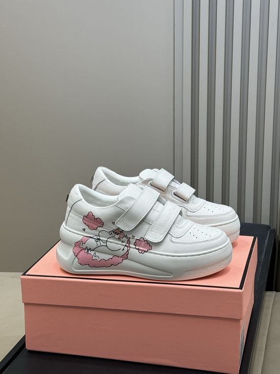 Acne Studios Height Increasing Velcro White Leather Casual Shoes