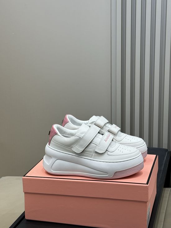 Acne Studios Height Increasing Velcro White Leather Casual Shoes