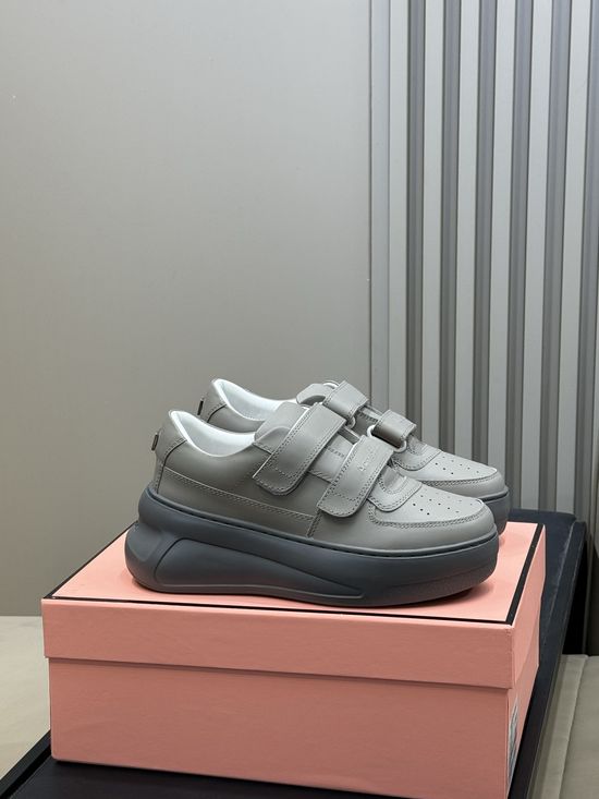 Acne Studios Height Increasing Velcro White Leather Casual Shoes