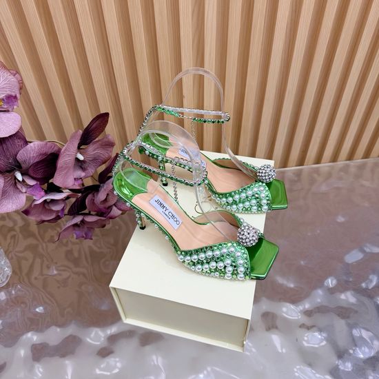 Jimmy Choo Pearl Rhinestone Pointed Toe Stiletto Evening Heels