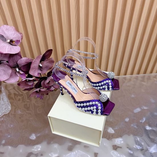 Jimmy Choo Pearl Rhinestone Pointed Toe Stiletto Evening Heels