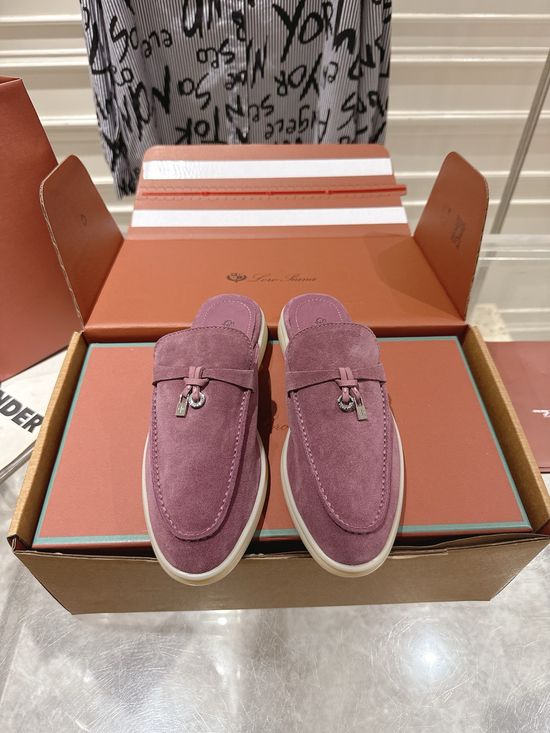 Loro Piana Soft Leather Slip-on Lightweight Breathable Comfortable Mules