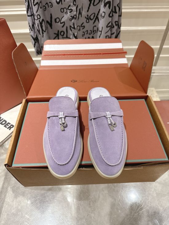 Loro Piana Soft Leather Slip-on Lightweight Breathable Comfortable Mules