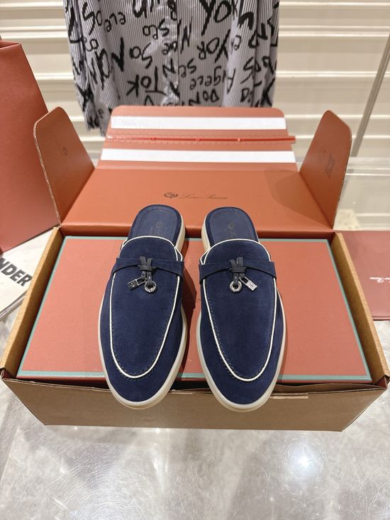 Loro Piana Soft Leather Slip-on Lightweight Breathable Comfortable Mules