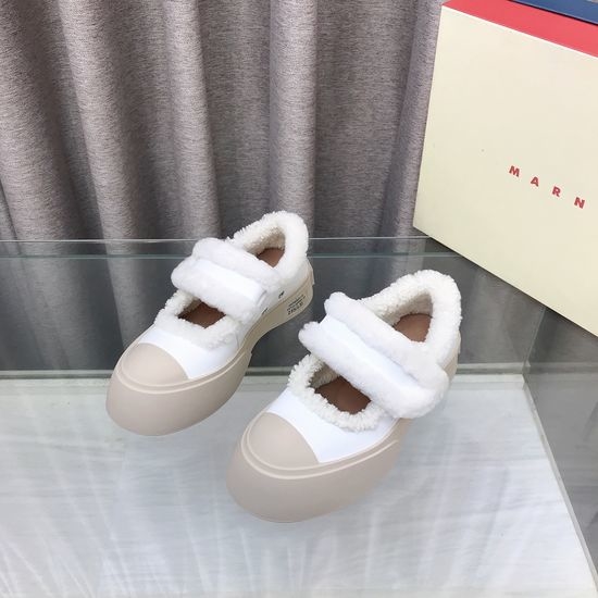 Marni Fleece Lined Leather Mary Jane Warm Comfort Shoes