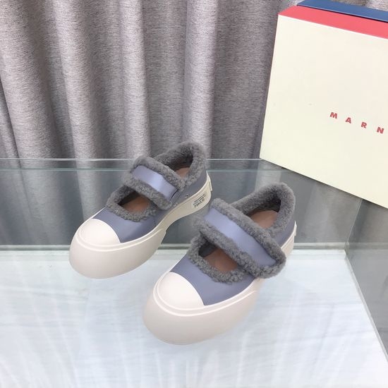 Marni Fleece Lined Leather Mary Jane Warm Comfort Shoes