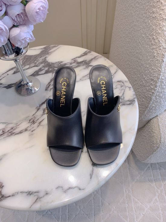 Chanel Diamond-Studded High-Heeled Slippers
