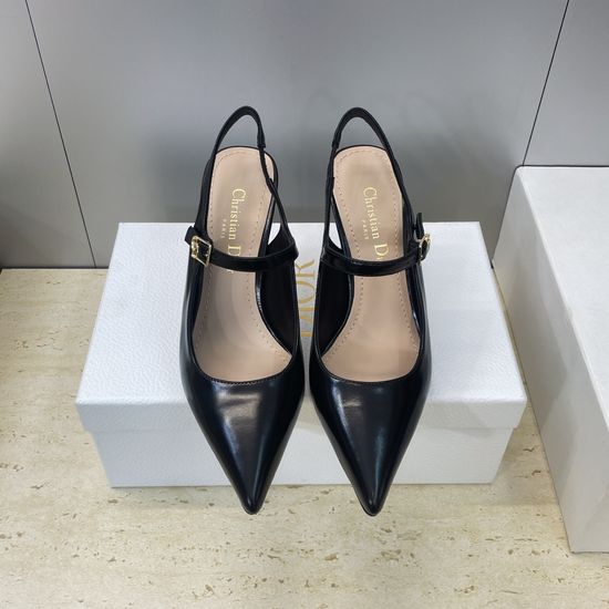 Christian Dior Pointed Toe Stiletto Mule Sandals Leather Upper Hardware