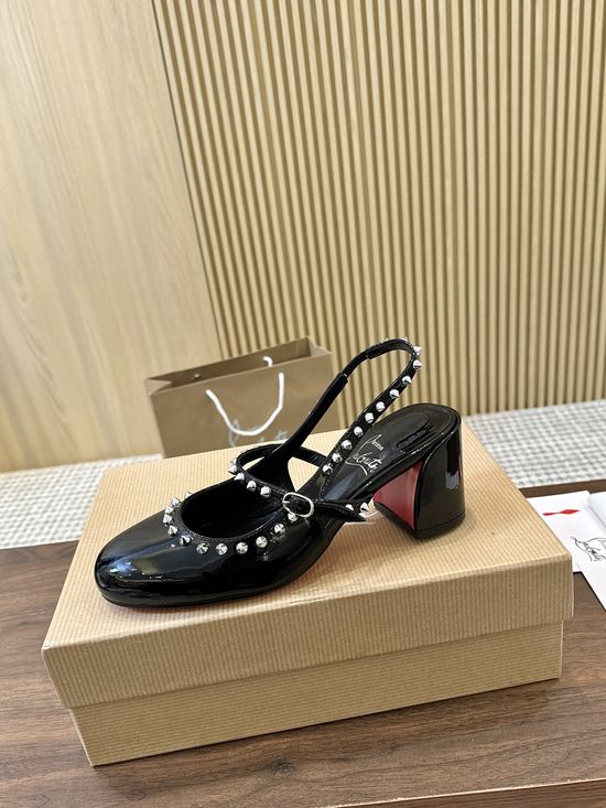 Christian Louboutine Glamorous Patent Leather Bling High-Heeled Shoes