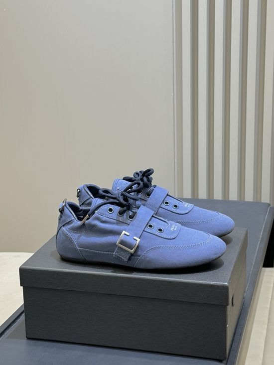 Prada Vintage Low Top Casual Sneakers with Metal Buckle