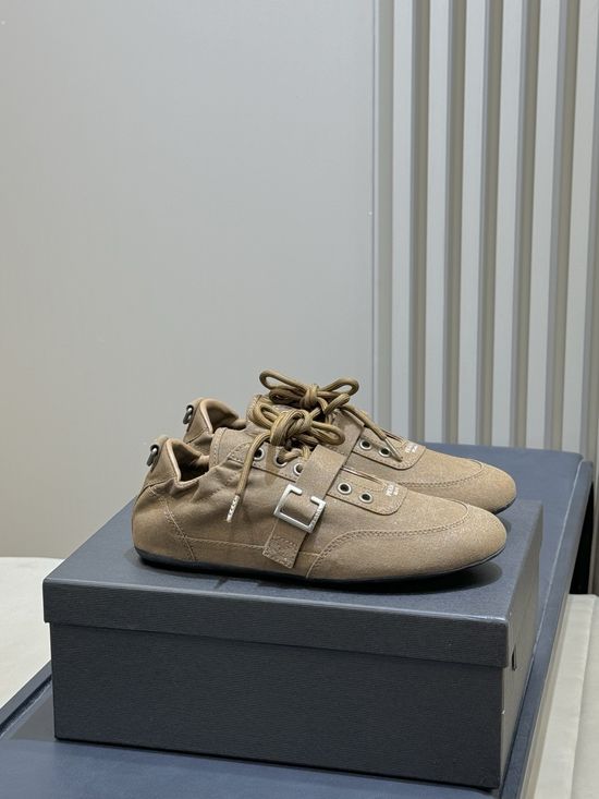 Prada Vintage Low Top Casual Sneakers with Metal Buckle