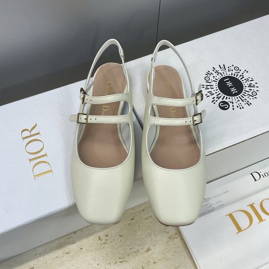 Christian Dior Flat Square-Toe Mary Jane Shoes with CD Logo Buckle
