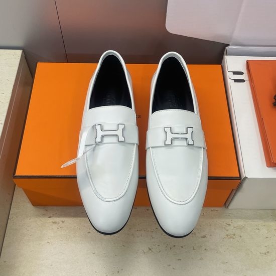 Hermes Color Block Low Heel Mary Jane Loafer Flats