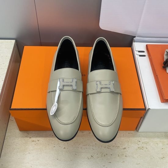 Hermes Color Block Low Heel Mary Jane Loafer Flats