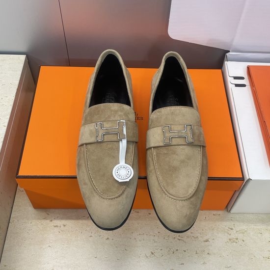 Hermes Color Block Low Heel Mary Jane Loafer Flats