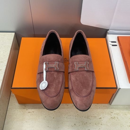 Hermes Color Block Low Heel Mary Jane Loafer Flats