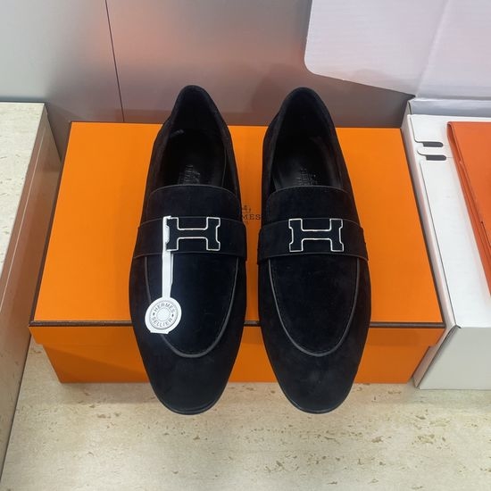 Hermes Color Block Low Heel Mary Jane Loafer Flats