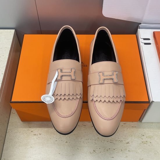 Hermes Low Heel Mary Jane Flats with Enamel Buckle