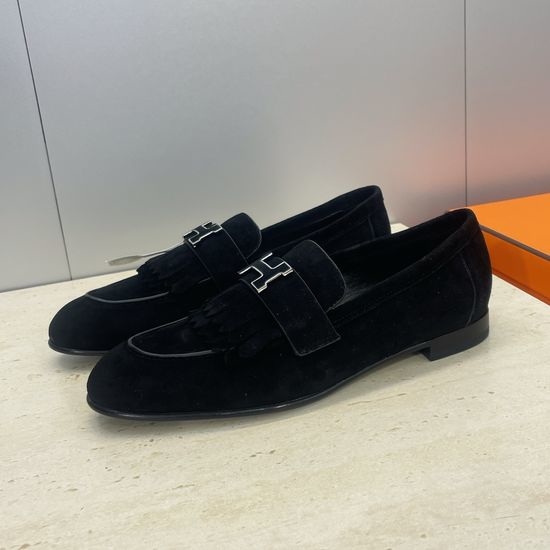 Hermes Low Heel Mary Jane Flats with Enamel Buckle