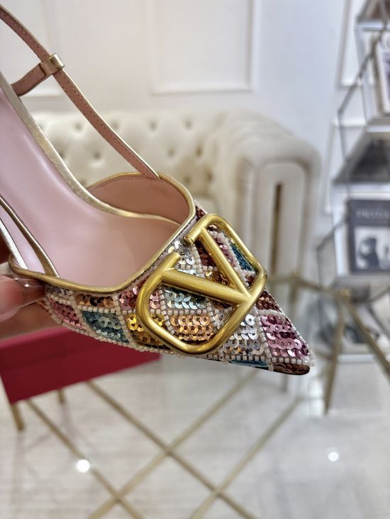 Valentino Exquisite Rhinestone Buckle Soft Sole Elegant Dress Shoes