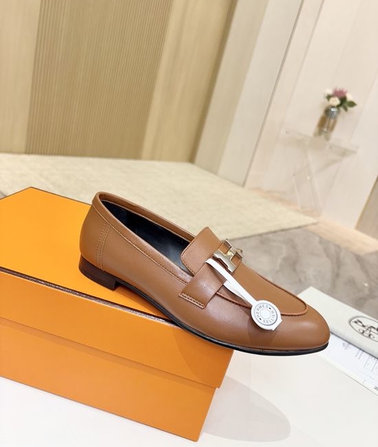 Hermes Premium Sheepskin Leather Sole Formal Casual Shoes