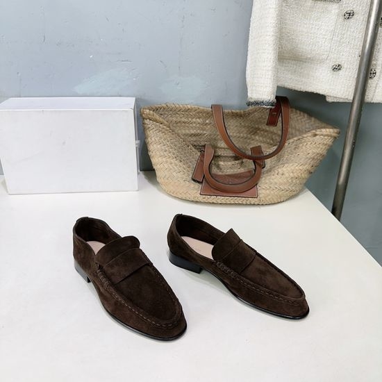 Hermes Minimalist Suede Loafers Casual Daily Slip On Shoes