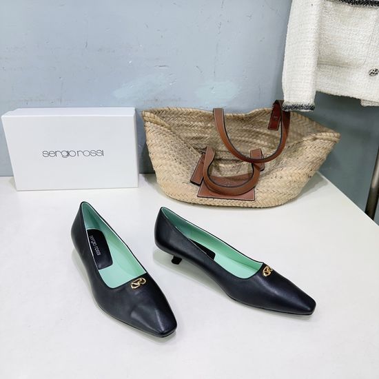 Sergio Ross Premium Sheepskin Kitten Heel Slingback Sandals