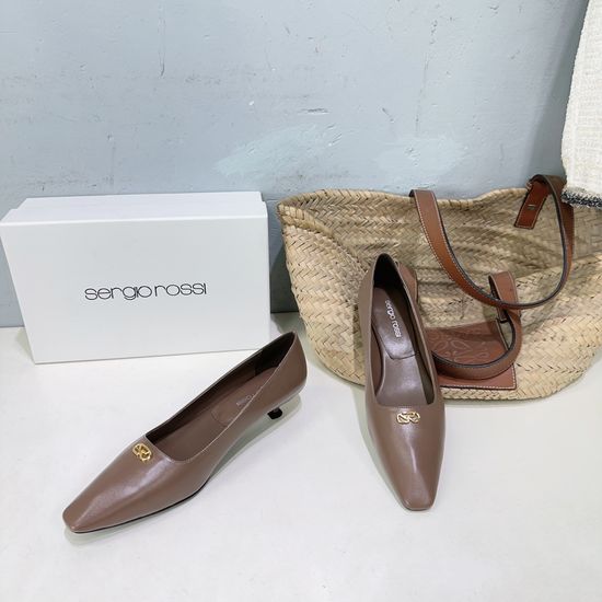 Sergio Ross Premium Sheepskin Kitten Heel Slingback Sandals