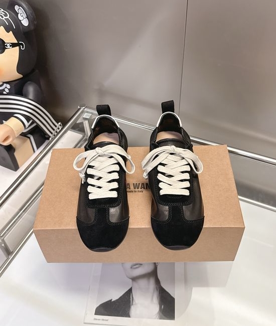 Alexander Wang Genuine Leather Suede Stitched Retro Casual Sneakers