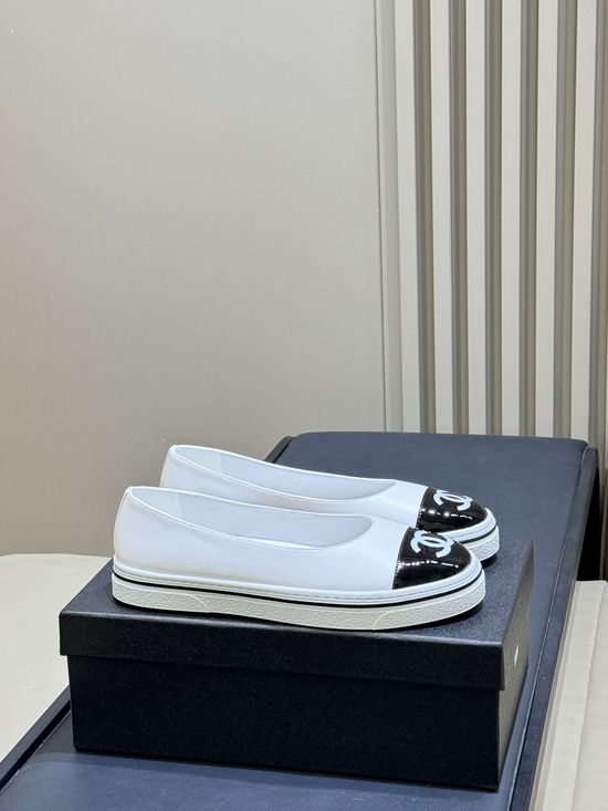 Chanel Slip-on Leather Platform Mary Jane Shoes For Daily Wear
