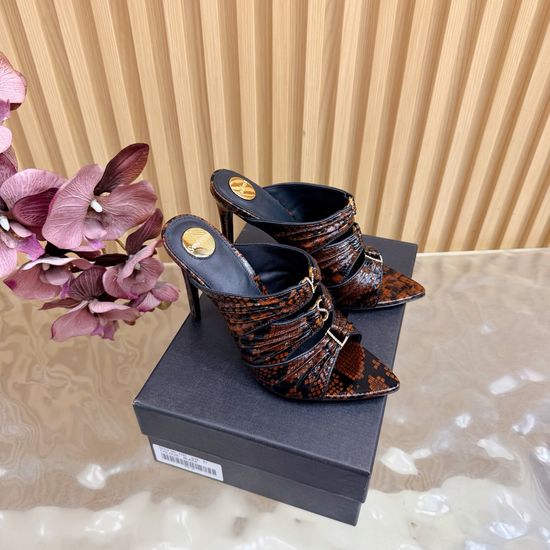 Yves Saint Laurent Elegant High-Heeled Mules with Logo Accent