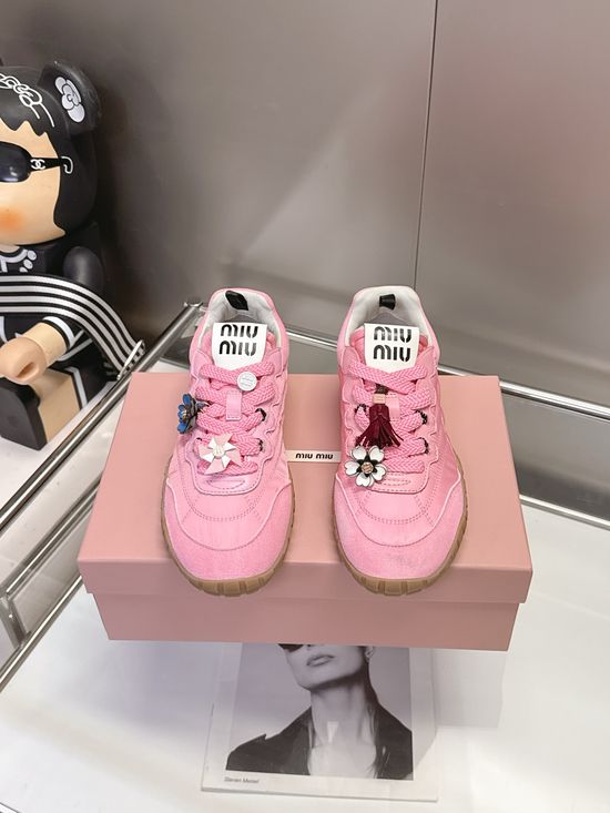 Miu Miu Thick Sole Canvas Lightweight Soft Casual Athletic Shoes