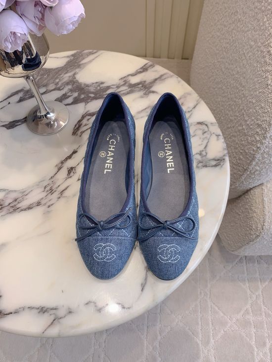 Chanel Ballet Flat Shoes Classic Denim Versatile Daily Wear