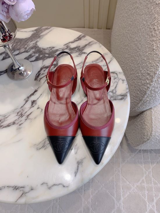 Chanel Pointed Toe Mary Jane Leather Shoes Classic Elegant Style