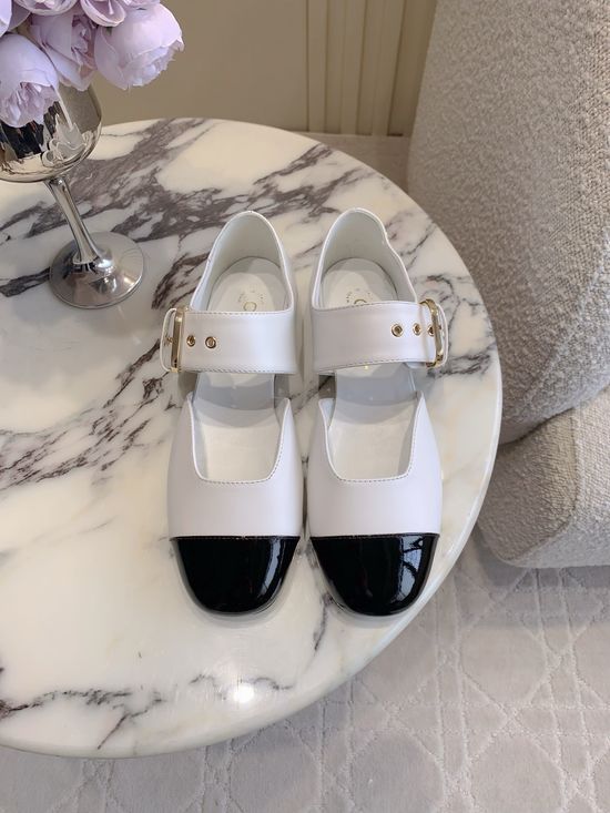 Chanel Mary Jane Leather Fabric Shoes Comfortable Daily Footwear