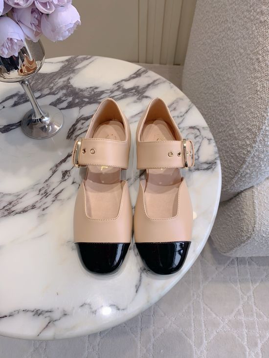 Chanel Mary Jane Leather Fabric Shoes Comfortable Daily Footwear
