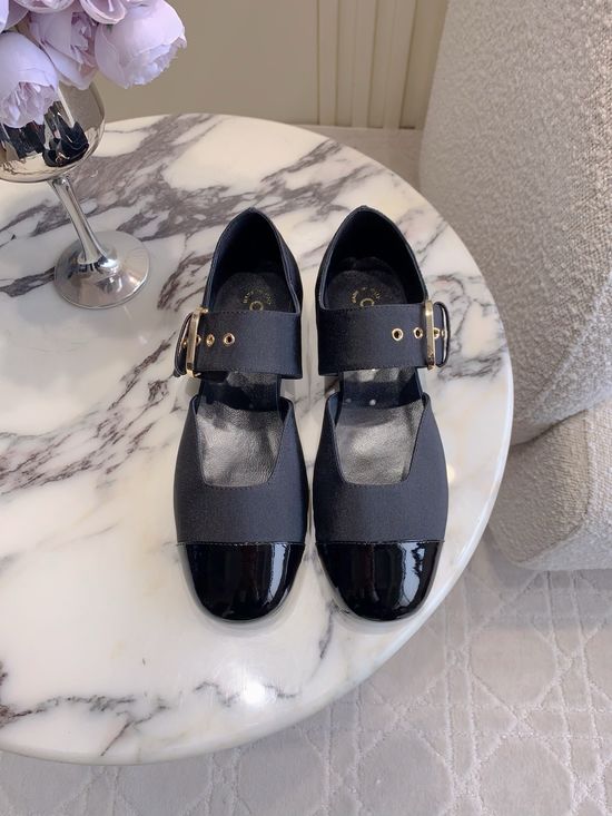 Chanel Mary Jane Leather Fabric Shoes Comfortable Daily Footwear