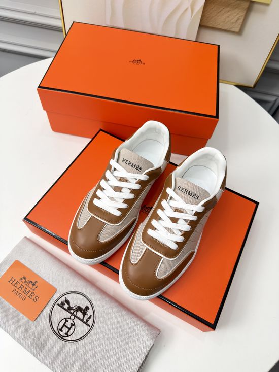Hermes Calfskin Breathable Lightweight Casual Comfort Sneakers