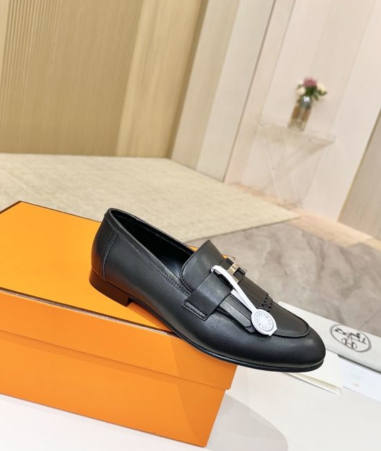 Hermes Premium Sheepskin Leather Sole Comfort Dress Shoes