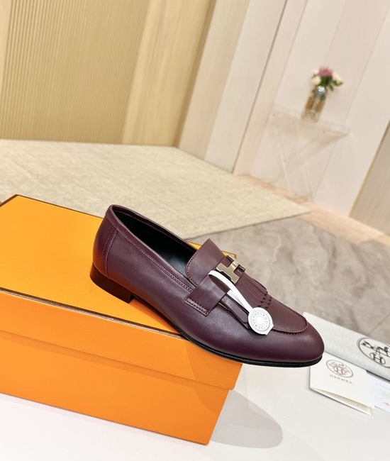 Hermes Premium Sheepskin Leather Sole Comfort Dress Shoes