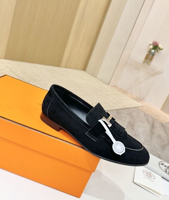 Hermes Premium Suede Leather Sole Soft Dress Shoes
