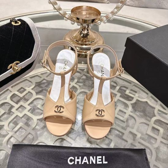 Chanel Classic Patent Leather High Heel Platform Sandals