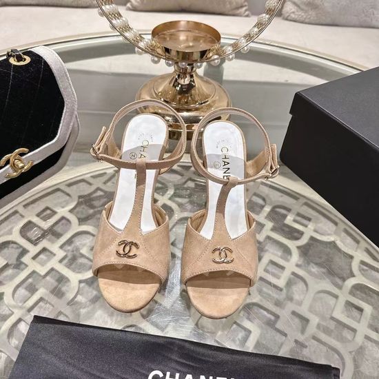 Chanel Classic Patent Leather High Heel Platform Sandals