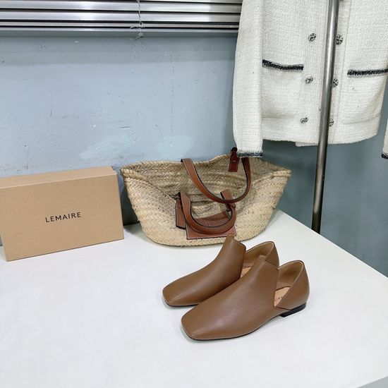 Lemaire Minimalist Soft Lambskin Slip-on Loafer Shoes