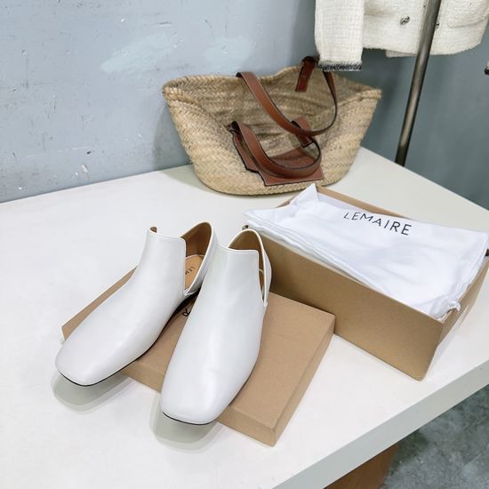 Lemaire Minimalist Soft Lambskin Slip-on Loafer Shoes