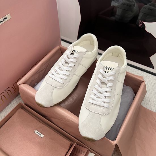 Miu Miu Fabric Suede Sneakers Non Slip Durable Sports Shoes