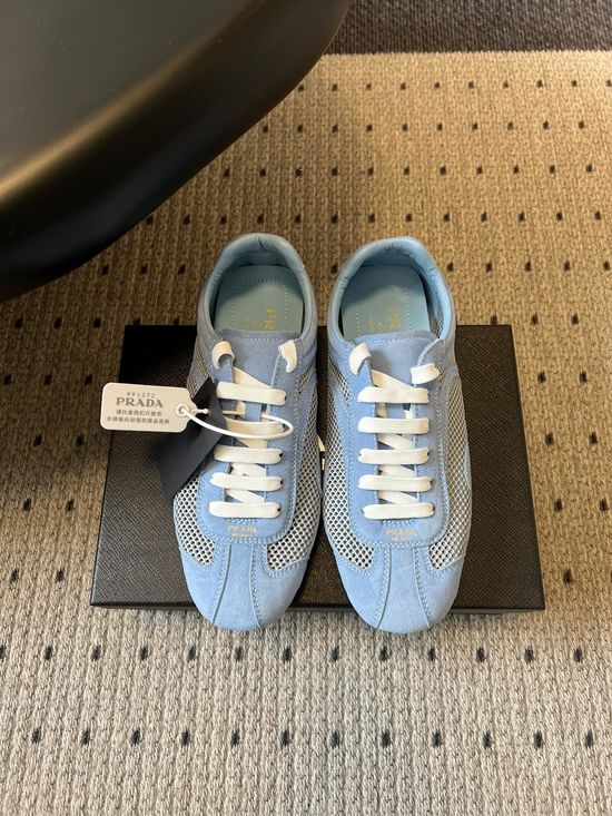 Prada Retro Suede Mesh Breathable Lightweight Comfortable Daily Sneakers