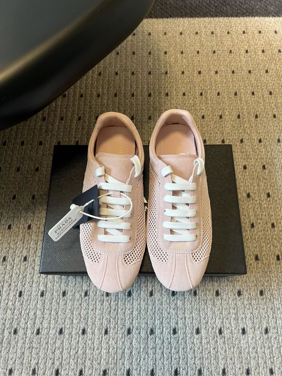 Prada Retro Suede Mesh Breathable Lightweight Comfortable Daily Sneakers